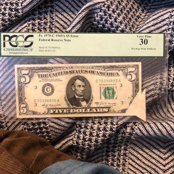 $5 Federal Reserve Note Error - Picture 2 of 7